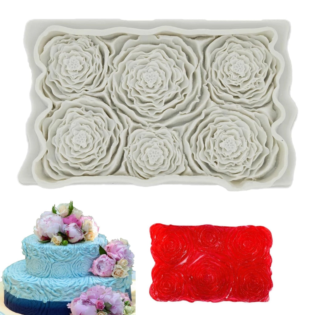Stampo in silicone per decorazioni floreali, dimensioni 17x10,5x1,7 cm, ideale per decorare torte