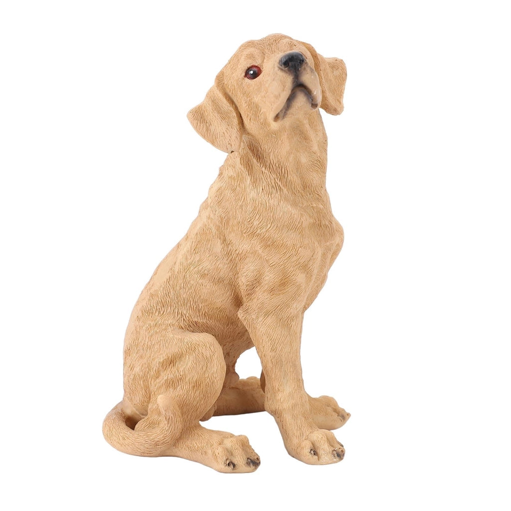 Figura di cane in resina gialla, 12 cm, resistente all'acqua, ideale per decorazioni sia interne che esterne