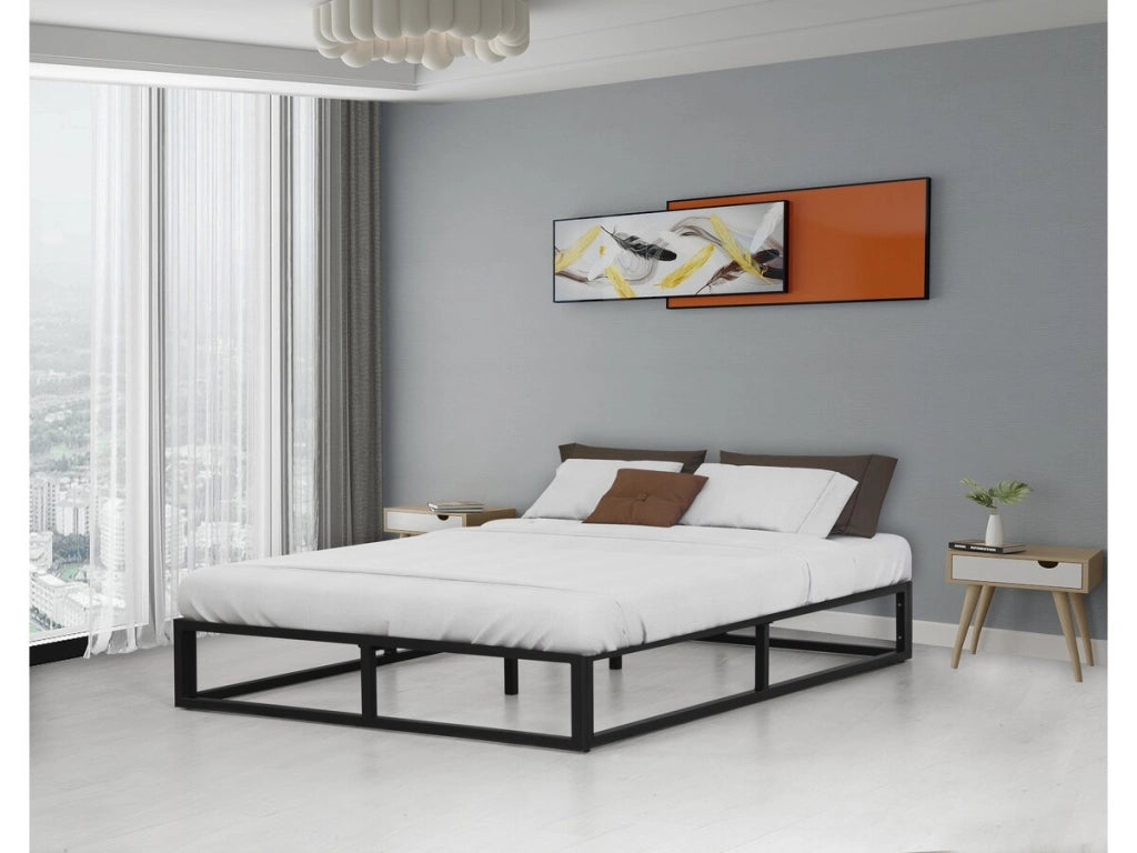 Struttura letto in metallo 160 x 200 cm - Nero