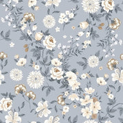 Tapeto azzurro fiori acquarello 44 x 300 cm tapeto fiorito vintage carta da parati adesiva tapeto foglie viola tapeto fotografico camera da letto romanticismo carta da parati adesiva arredamento colla per mobili camera da bagno