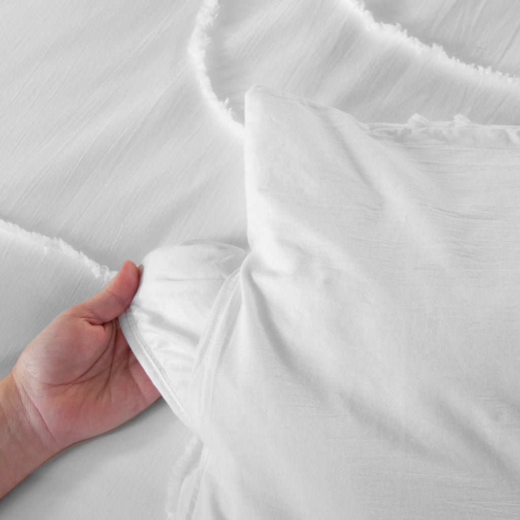 Set biancheria da letto di cotone bianco, 2 posti