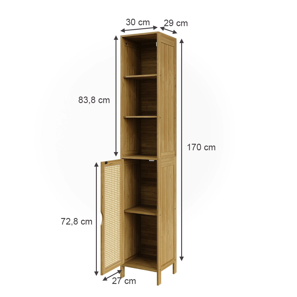 Vicco Mobiletto da bagno Bambù 30 x 170 cm