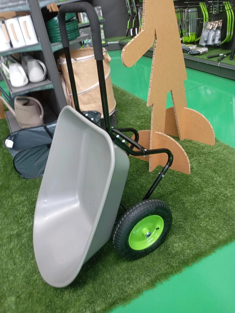 Carriola Multiuso 65 Litri Verdemax in Plastica Resistente Grigio e Verde