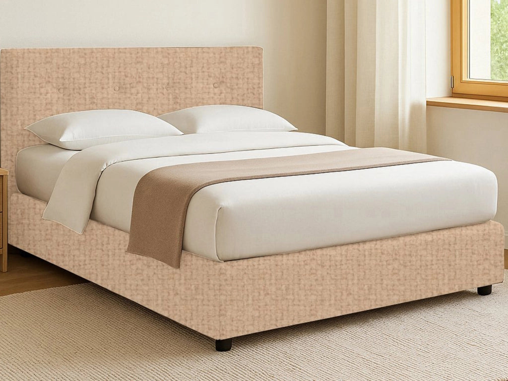 Ripon, Letto Singolo Sfoderabile Made in Italy, Beige