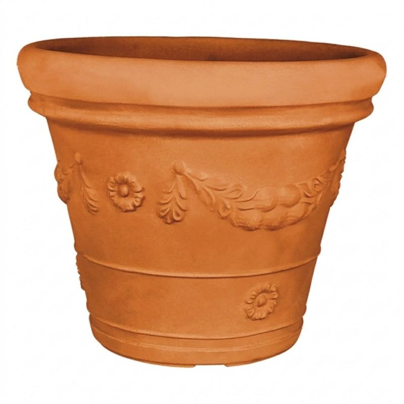 Vaso decorativo classico tradizionale Ø55 H45 in polimero resistente terracotta per piante per giardini e terrazze - Made in Italy - Monacis