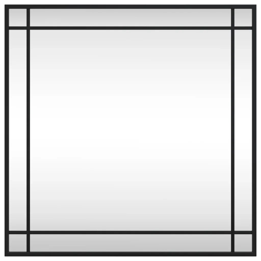 Specchio da Parete Nero 60x60 cm Quadrato in Ferro 358635