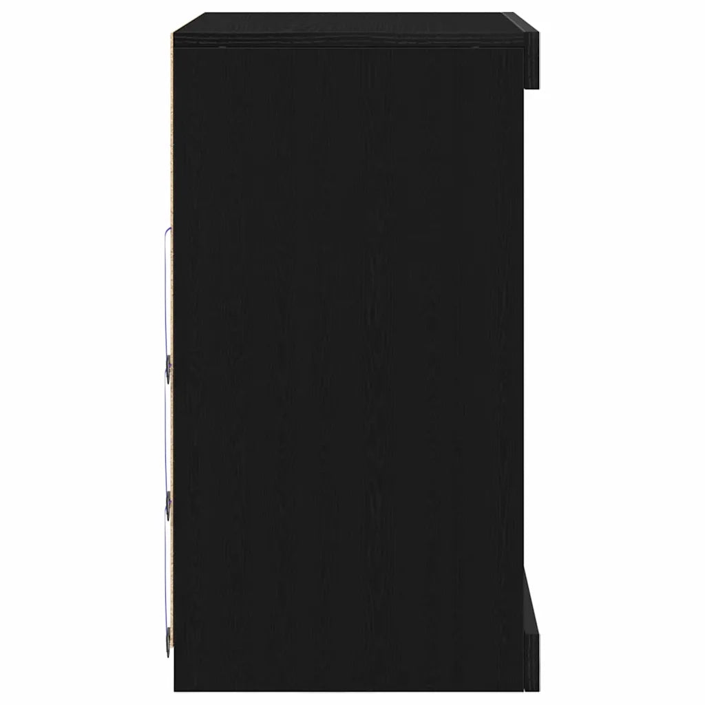 Madia LED Rovere Nero 60,5 x 37 x 67 cm Legno multistrato 863044