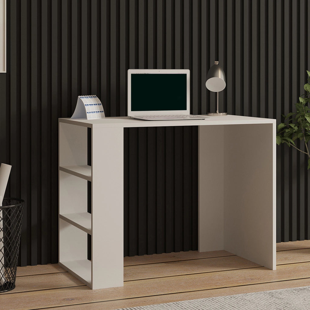 Torrile, Scrivania 3 Ripiani, 90x50x70h cm Beige