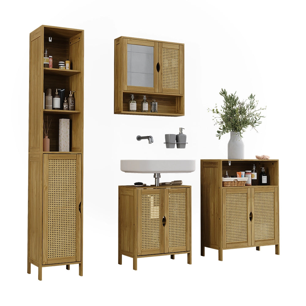 Vicco Set di mobili da bagno Bambù 4 parti