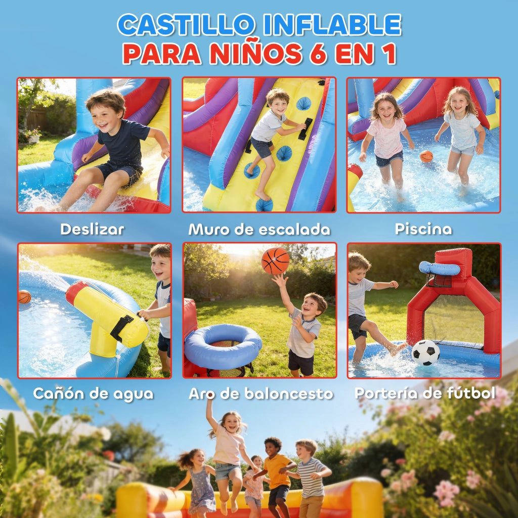 Piscina gonfiabile con scivolo e canestro ¨C Minimal ¨C Grigio 366x366x122 cm