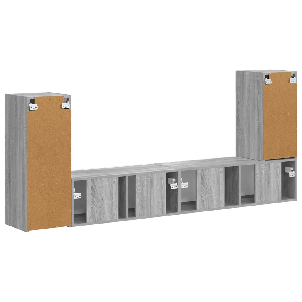 Set mobile TV 4 pcs Grigio Sonoma Legno multistrato 3409120