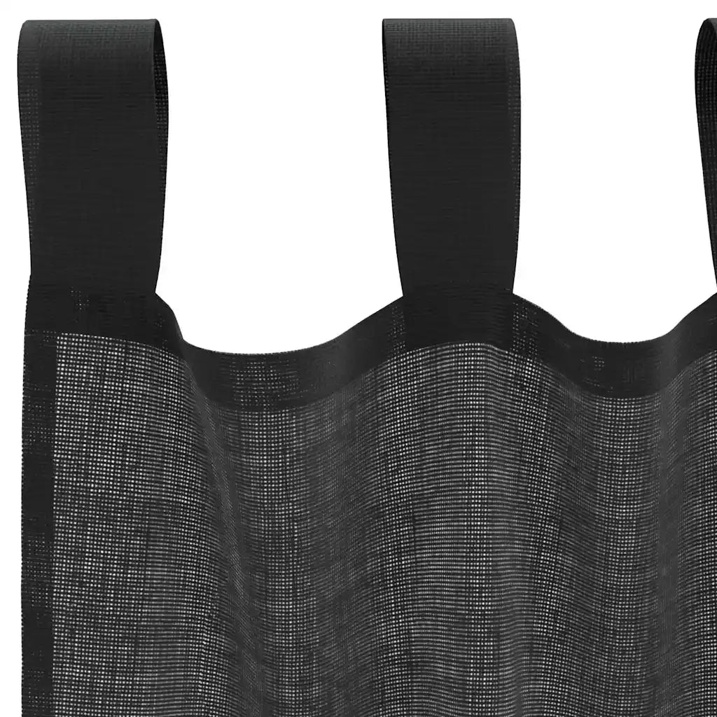 Tende in Voile con Linguetta 2 pz Nero