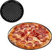 Piastata per pizza diametro 33 cm Piastata rotonda e forata con rivestimento antiscivolo Nero