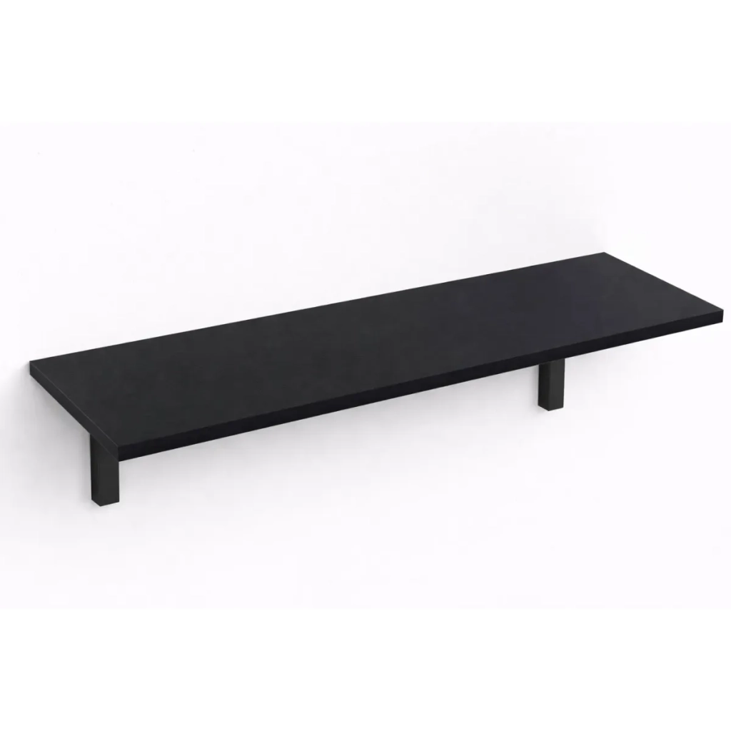 Mensola da Muro da appoggio in Legno nobilitato spessore 1,8 cm in colore Nero 60x20 cm
