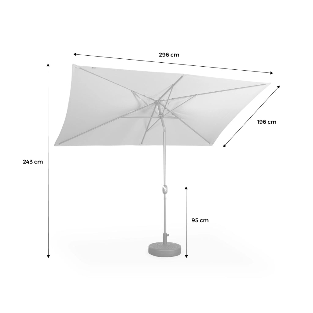 Ombrellone rettangolare, 2x3m, talpa