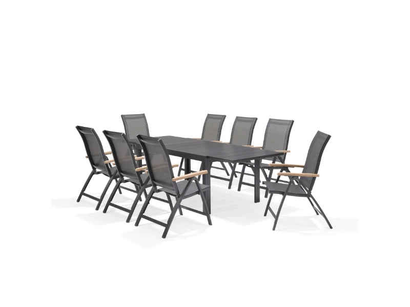 Essence - Poltrona pieghevole - ALU con braccioli in teak