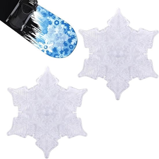 Stomppads per Snowboard in Disegno a Fiocco per Maggiore Aderenza - Set da 2 Pezzi - Accessori Antiscivolo per Snowboard