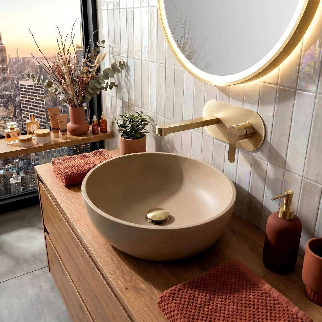 Rubinetto Da Parete Rea Arcos Brush Gold
