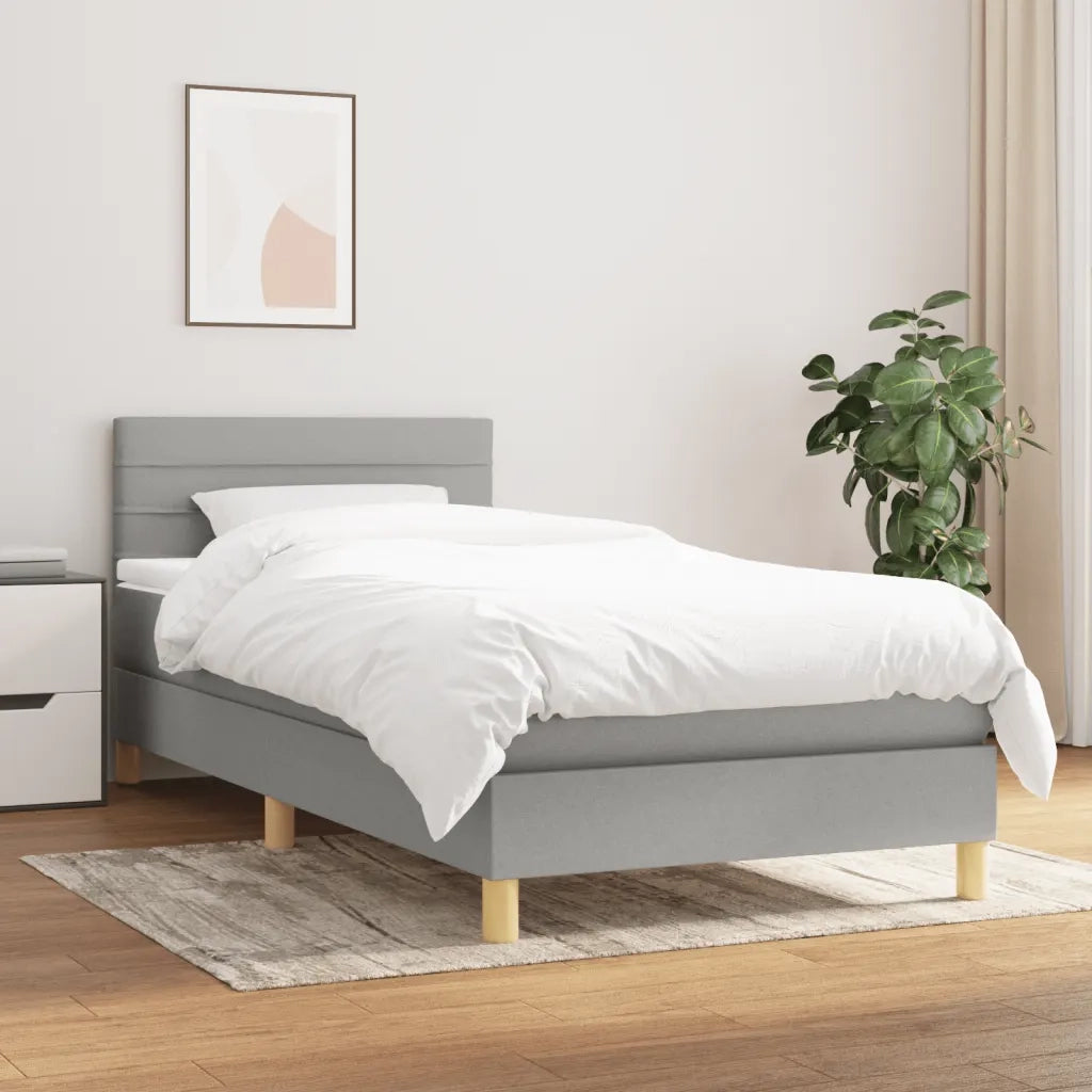 Giroletto a Molle con Materasso-Struttura Letto Grigio Chiaro100x200 cm Tessuto 228575