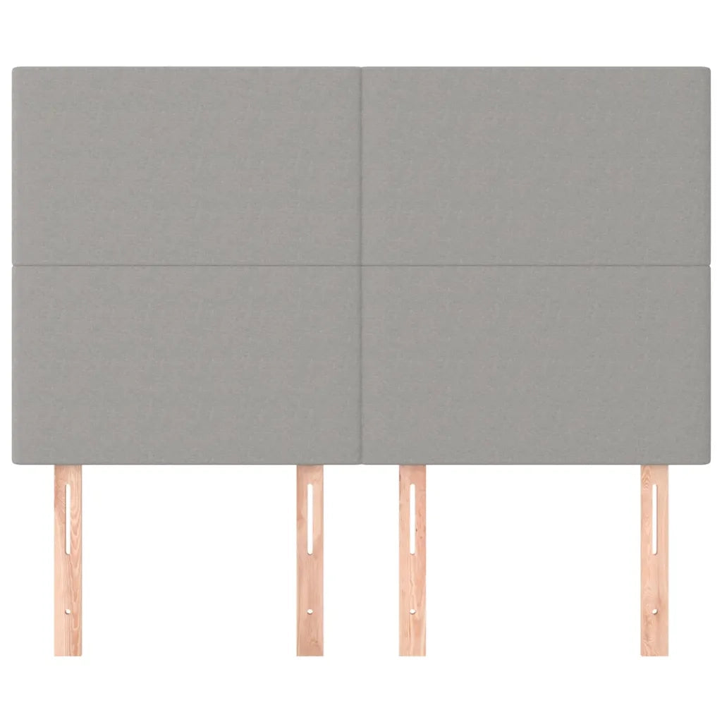 Testiera | Testata Grigio Chiaro 144x5x118/128 cm Tessuto