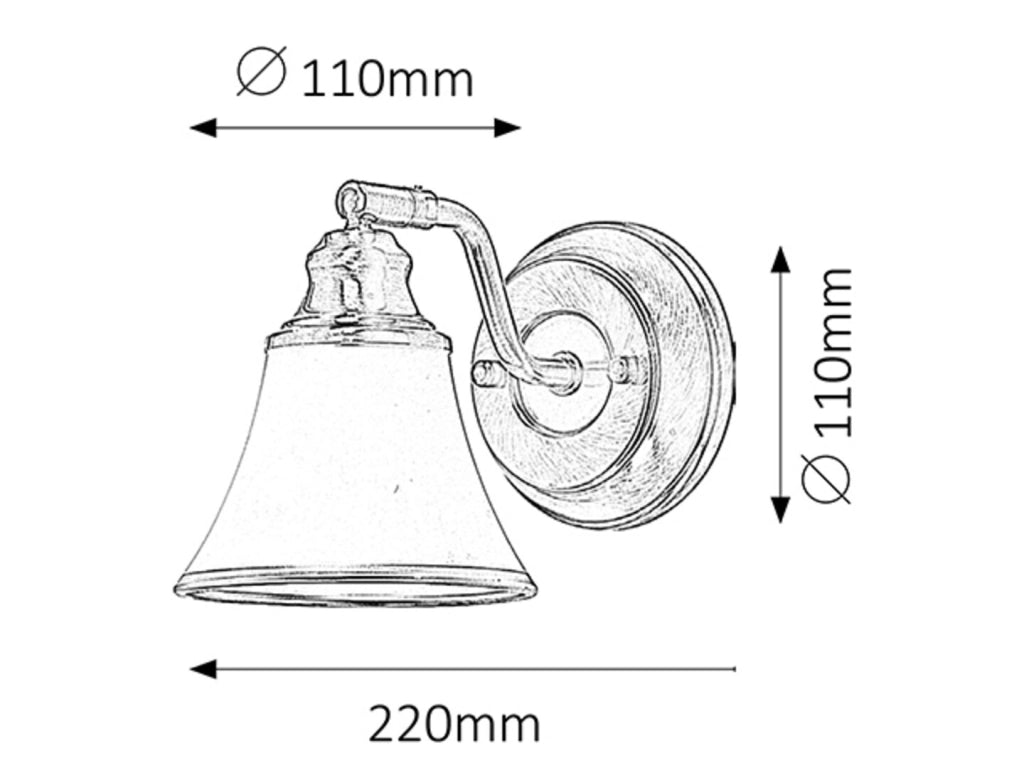 Applique classica 1 luce E14 bronzo Grando 6545 Rabalux