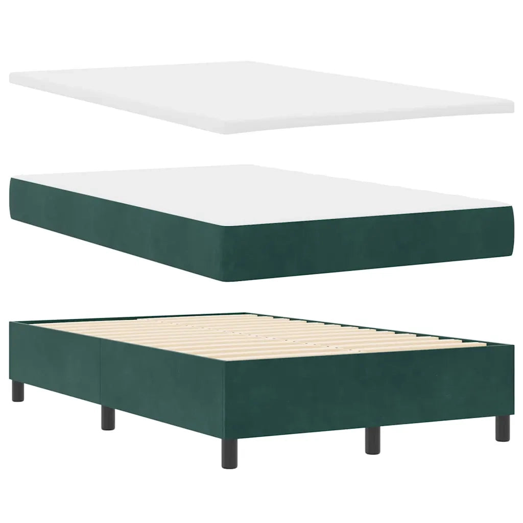 Letto a molle con cuscino Verde scuro 190 x 120 cm Velluto 3344501