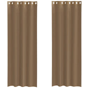 Tende in Voile con Occhielli 2 pz Marrone Chiaro