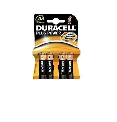 Duracell MN1500B4 Plus Power Batterie Stilo AA Alcaline 1,5V 3250 mAh 4 pezzi colore Nero Rame