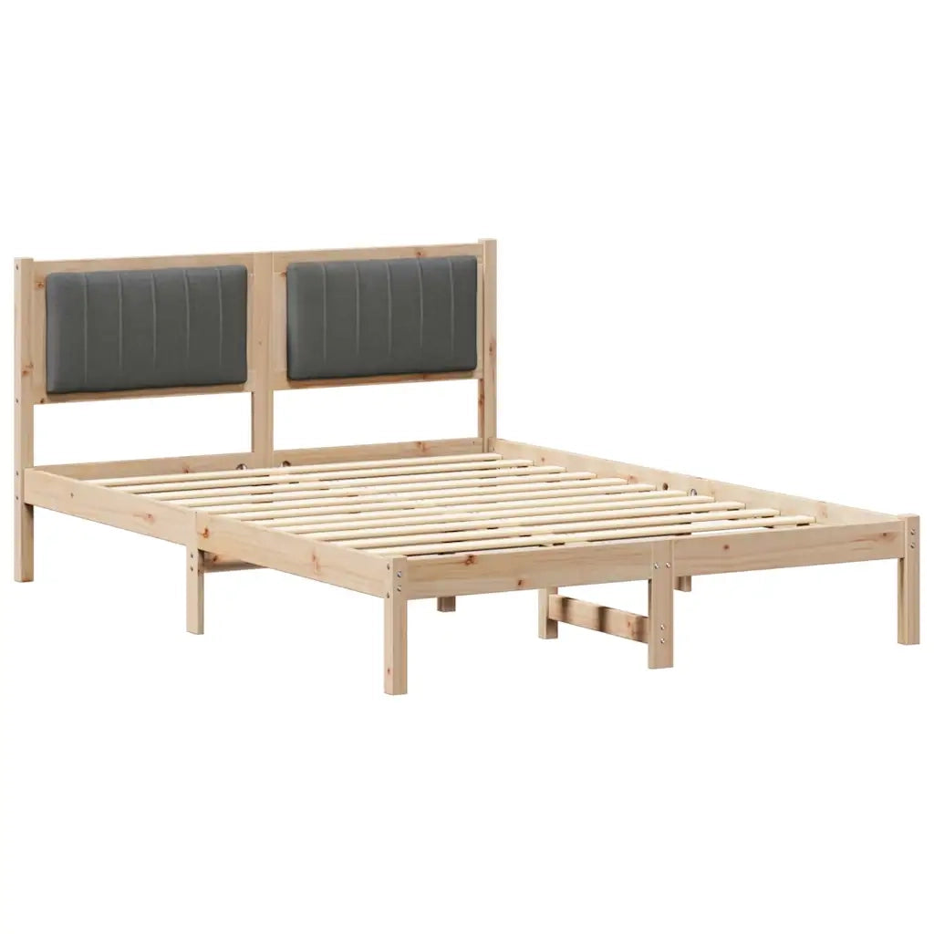 Letto con Testiera Rivestita Grigio scuro 135 x 190 cm 878270