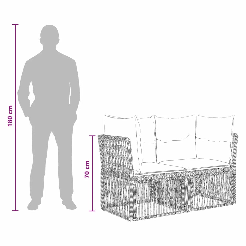 Set Divano da Giardino 9 pz Grigio polyrattan 3434363