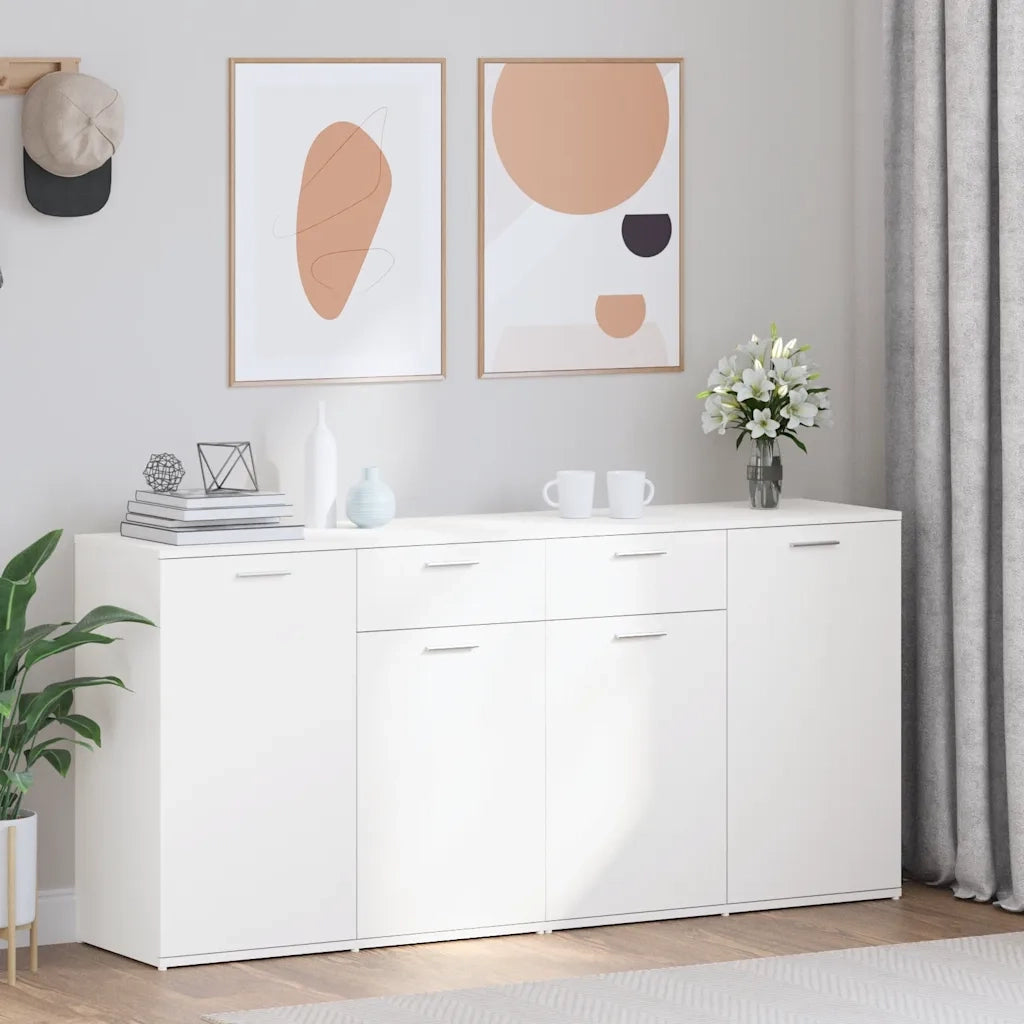 Credenza Bianca 160x36x75 cm in Legno Multistrato 3074927