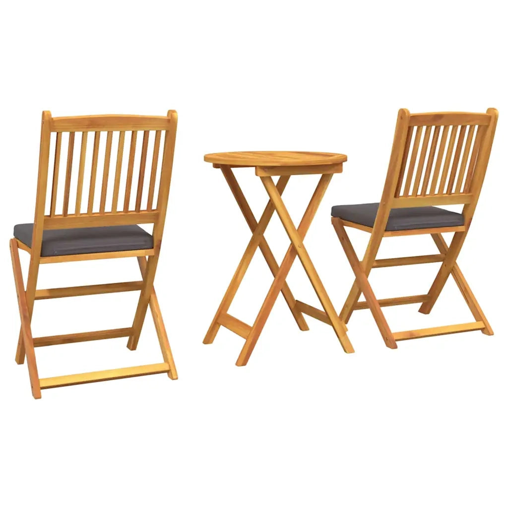 Set Bistro da Giardino 3 pcs Marrone Legno di Acacia Massello 42000949
