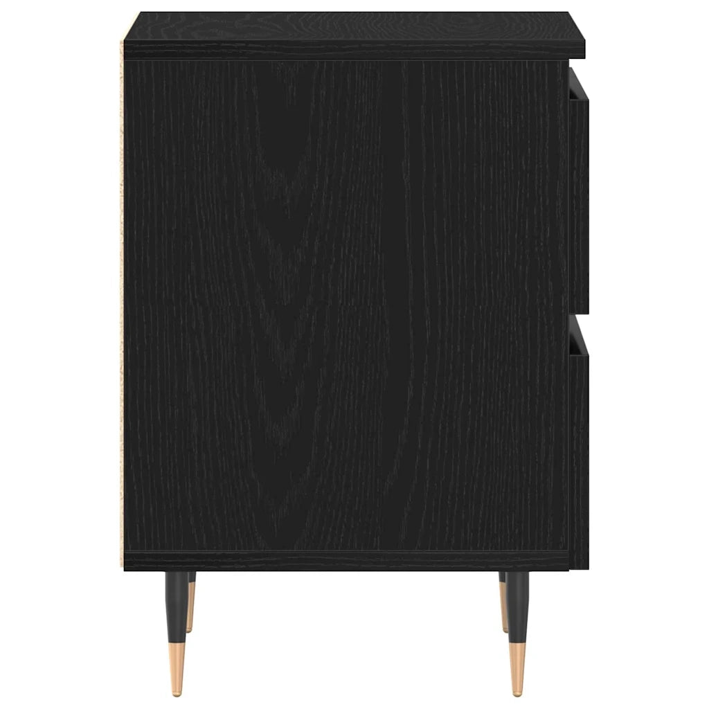 Armadio da Notte con cassetto 2 pcs Rovere Nero 40 x 35 x 50 cm 863467