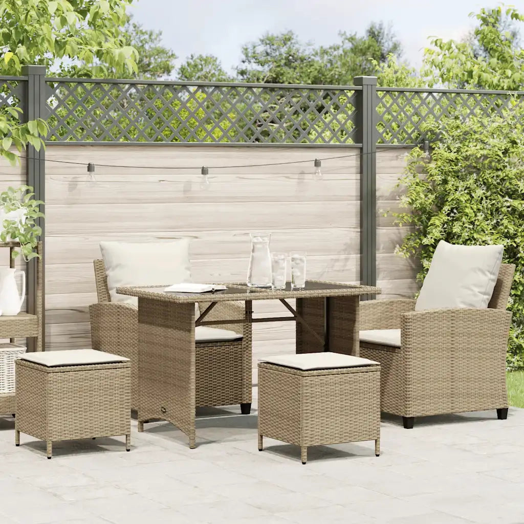Set Divano da Giardino 4 pz con Cuscini Beige in Polyrattan 4103867