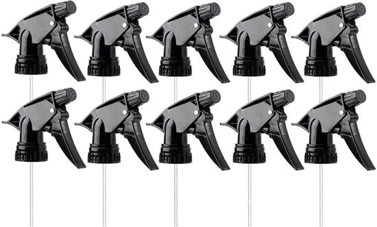 Set di Spruzzatori Heavy Duty - 10 Pezzi - Bocchetta con 3 Modalità - Riciclabile - Plastica - Lunghezza Adattabile 8,25 Pollici