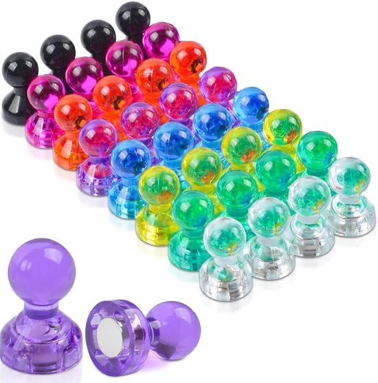 Magnetici per lavagna bianca - 32 pezzi - plastica - 11 x 17 mm