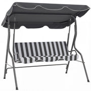 Divano da Giardino 3 Posti con Cuscini ¨C Minimal ¨C Grigio, Bianco