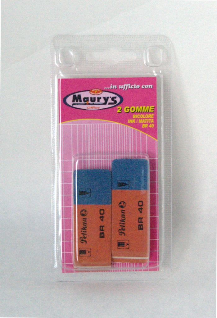 MAURY'S GOMME PER PENNA E MATITA 2PZ BICOLORE