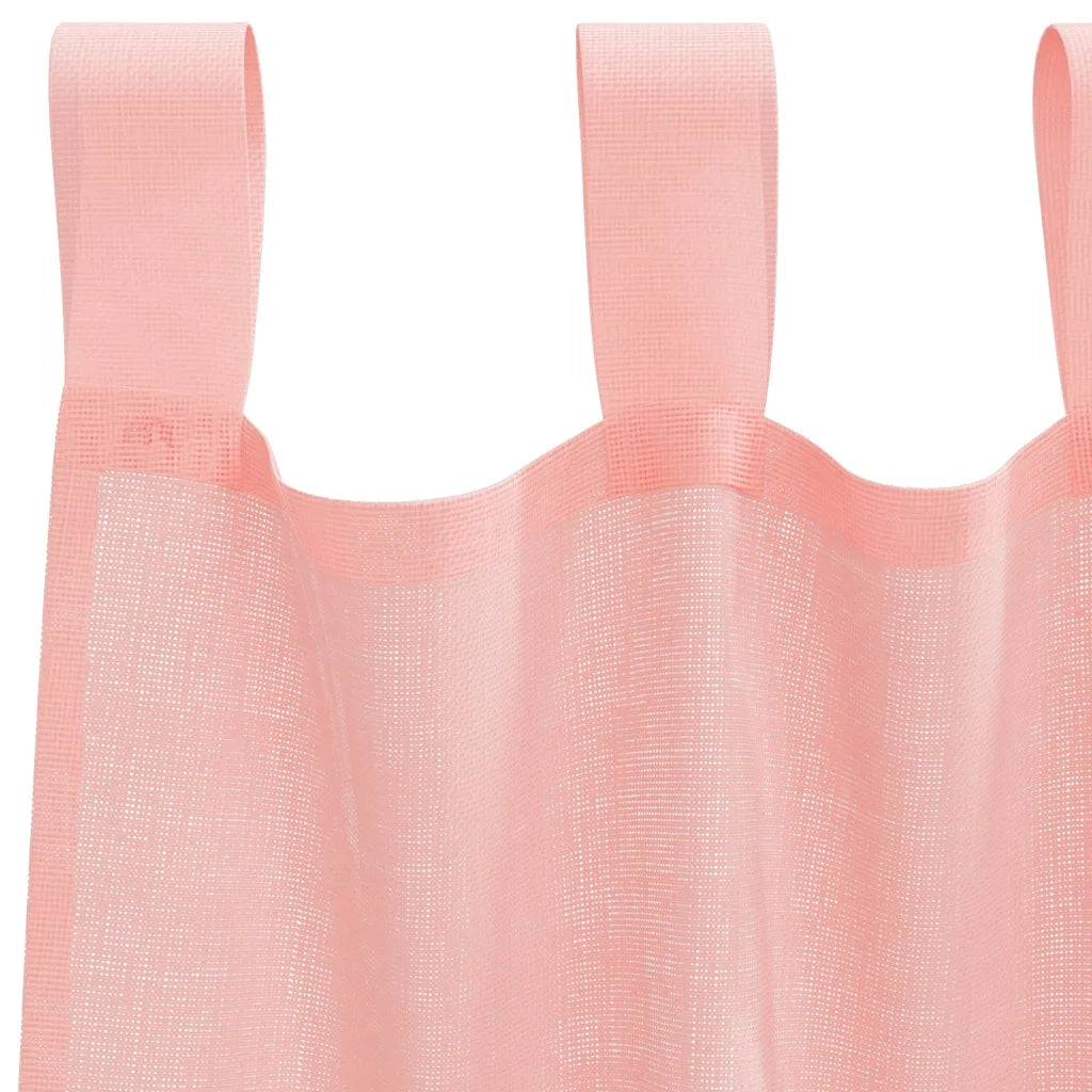 Tende in Voile con Tasche per Aste 2 pz Rosa