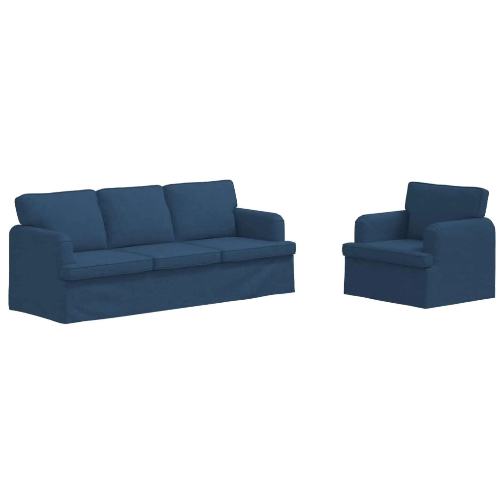 Set di divani 2 pcs Blu 201 x 80 x 85 cm Tessuto 3407610