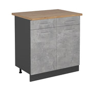 Vicco Mobiletto base per cucina Calcestruzzo 80 cm , PL Rovere