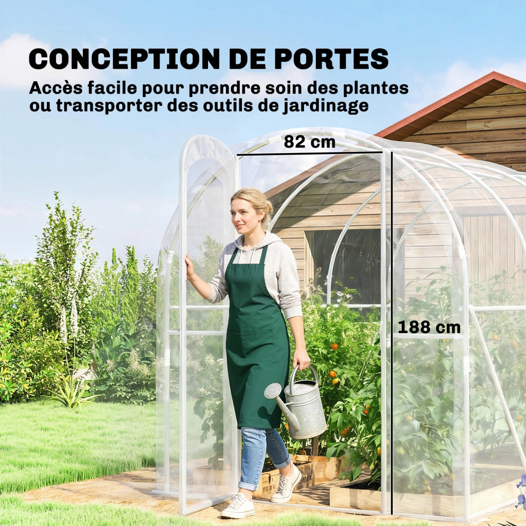 Serra a tunnel da giardino 3x2x2m ¨C Xylo ¨C 6m2 con porta e telo PE 150g/m2