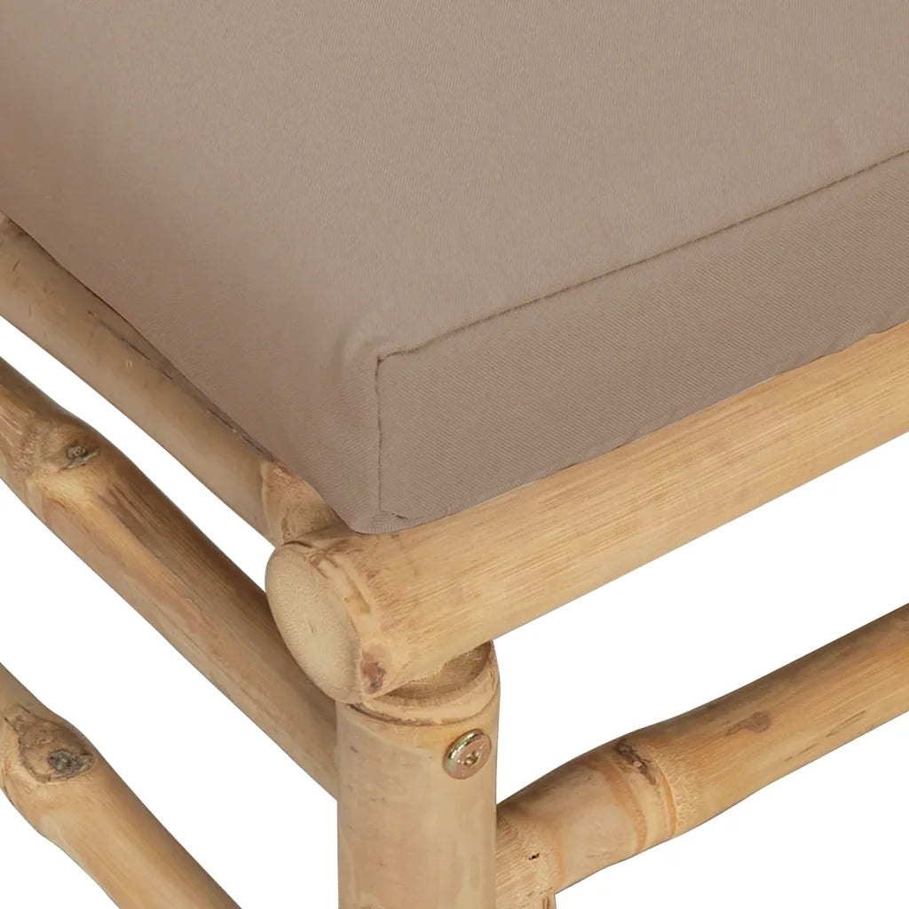Set Salotto da Giardino 2pz con Cuscini Tortora Bambù 362284