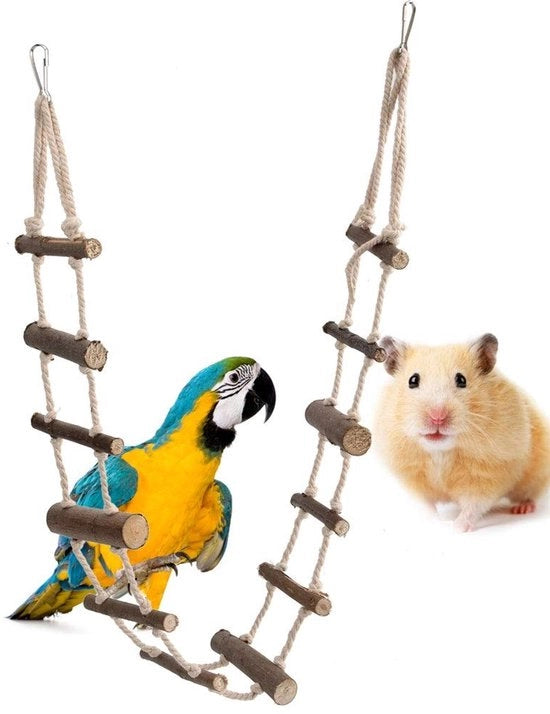 Scale aerea per animali - Ponte di legno flessibile - Struttura per arrampicata - Migliora l'equilibrio e la coordinazione - Giocattolo per animali domestici - Sicuro per animali domestici - Non tossico