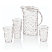 Caraffa 2L in plastica trasparente con 4 bicchieri 430 ml