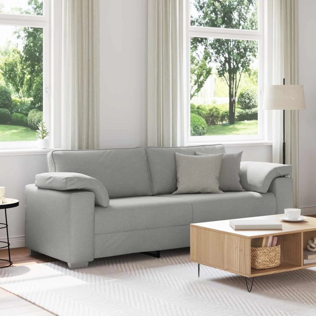 Divano 3-Persone Grigio Nuvola 220 cm Tessuto 4105245