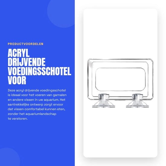 Alimentatore Acquatico di Alta Qualità in Acrilato - Vaschetta Alimentare - Galleggiante - Manico di Supporto - Disegno Anti-Morsicatura - Robusto e Solido - Bacino Alimentare