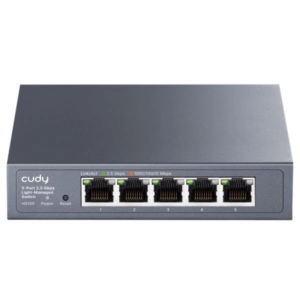Cudy 5-port 2.5g easy-managed switch, hs105 3.0 gestito l2 2.5g ethernet (100/1000/2500) nero - CUDHS105
