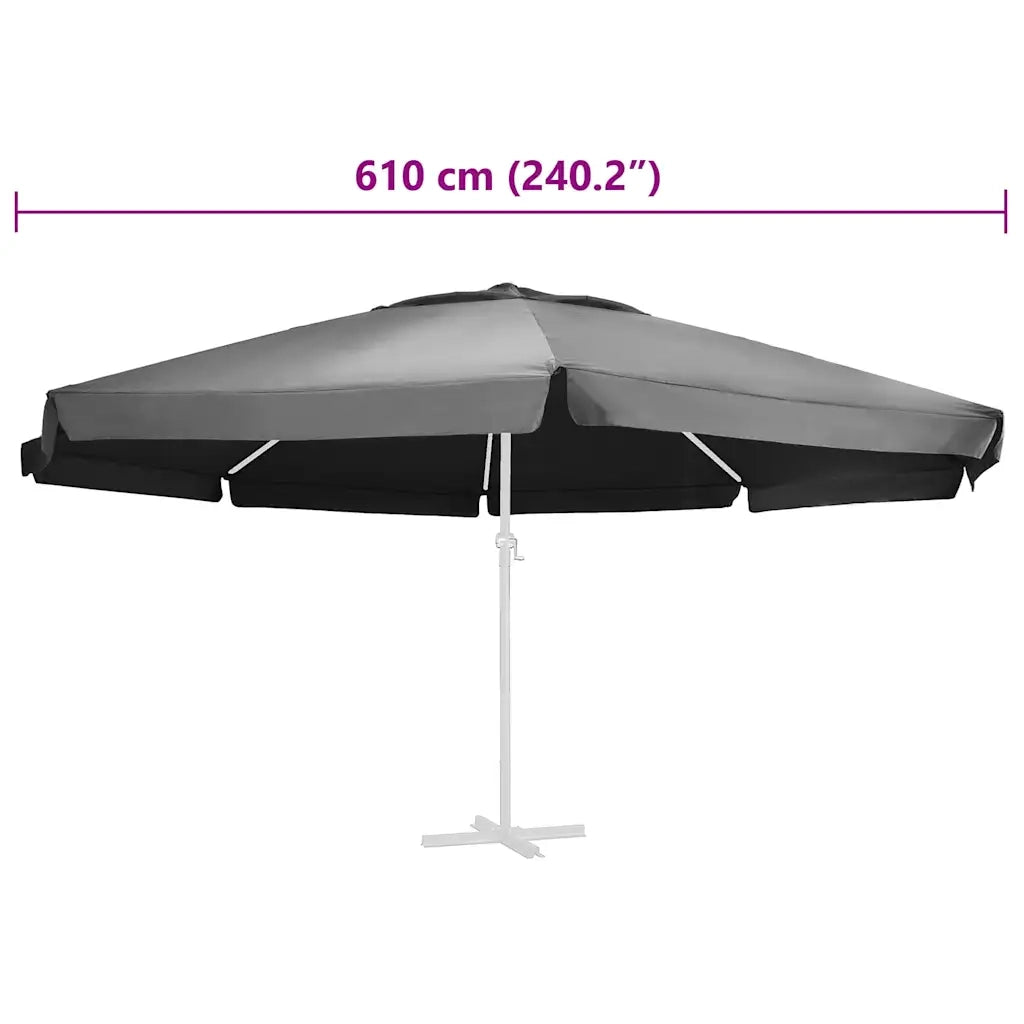 Telo di Ricambio per Ombrellone Antracite 610 cm 312548