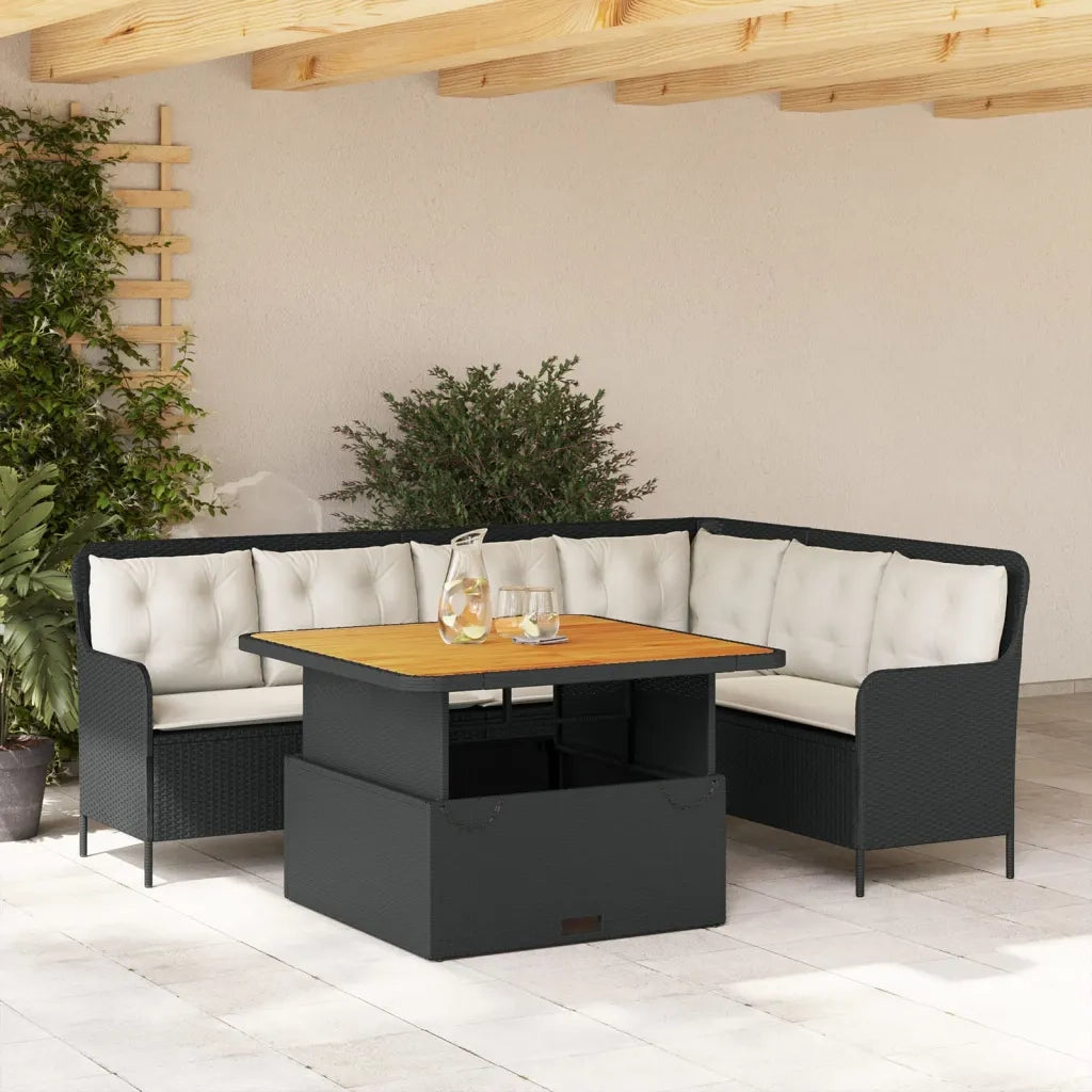 Set Divani da Giardino 2 pz con Cuscini in Polyrattan Nero